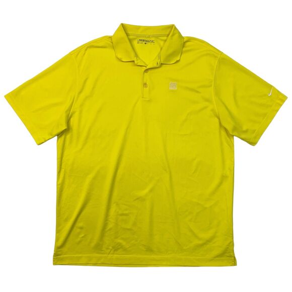 Nike Polo Shirt Mens XL Extra Large Citrus Yellow Dri Fit UV Tech Golf Stretch - Picture 1 of 13